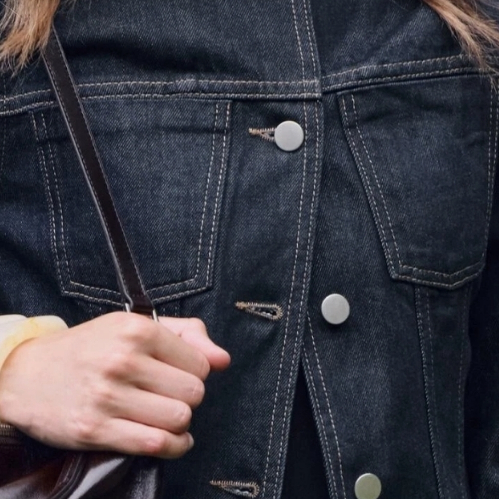 Zara Collection Blogger Fave Fitted Denim Blazer/Jacket Size Medium - Picture 4 of 12